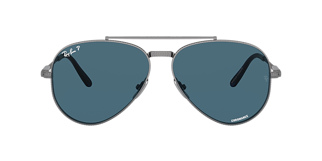 Ray-Ban RB8225 Aviator II Titanium 58 Dark Grey & Black Polarized