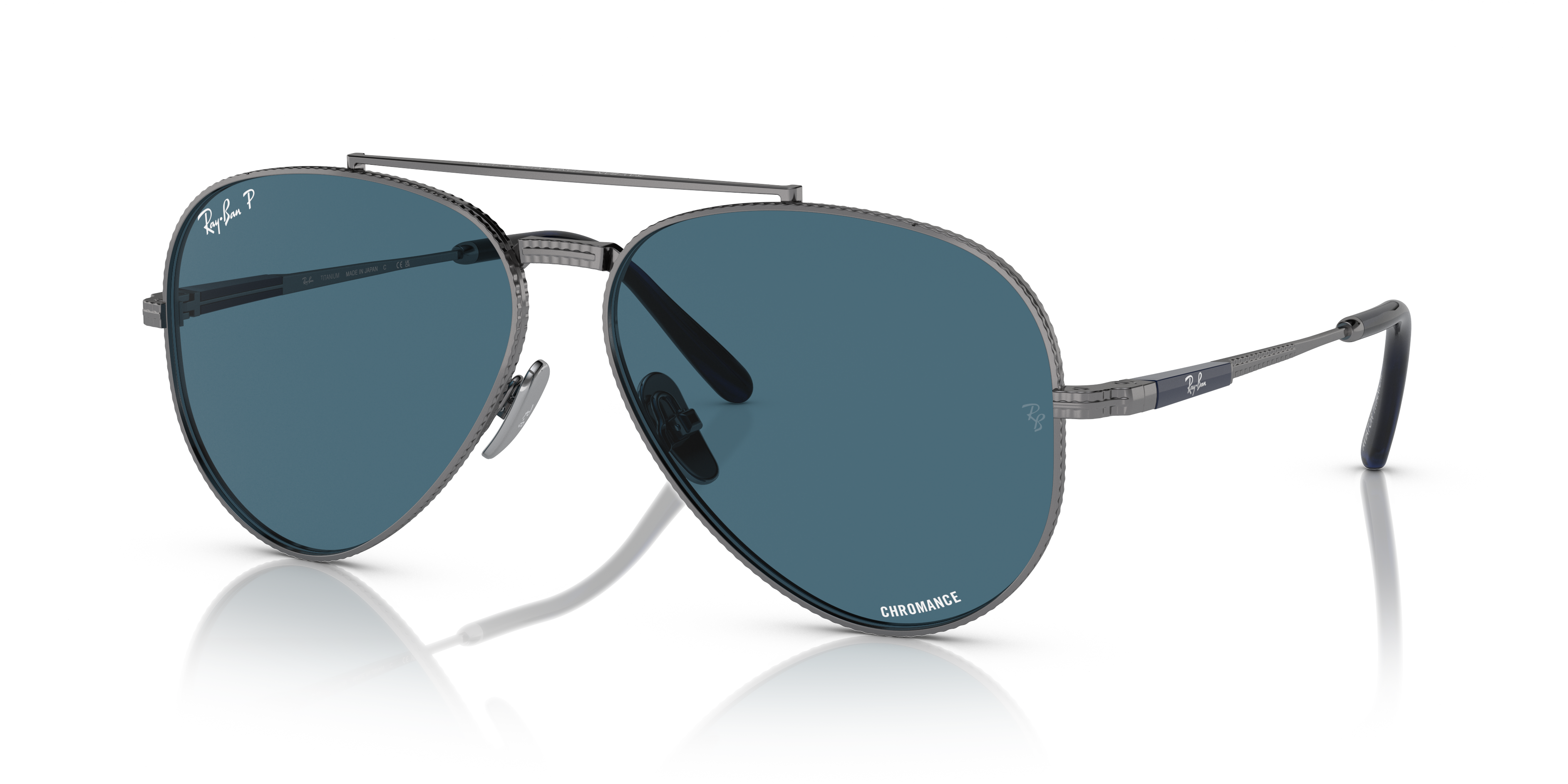 CRESW00636 - Pasha de Cartier Sunglasses - Smooth platinum-finish titanium,  blue lenses - Cartier