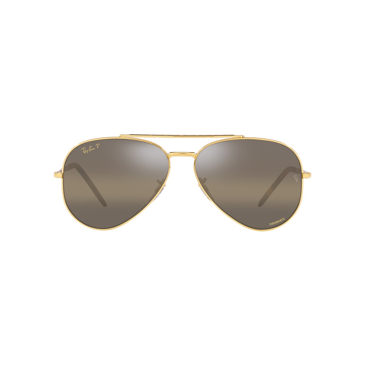 RAY-BAN RB3625 New Aviator Gold - Sunglasses, Silver/Brown Lens