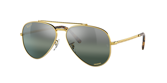 Ray-Ban RB3625 New Aviator 62 Silver/Blue & Gold Polarized