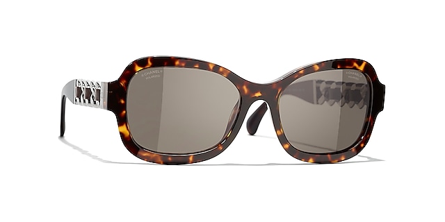 Chanel Rectangle Sunglasses CH5465Q 55 Grey & White Sunglasses