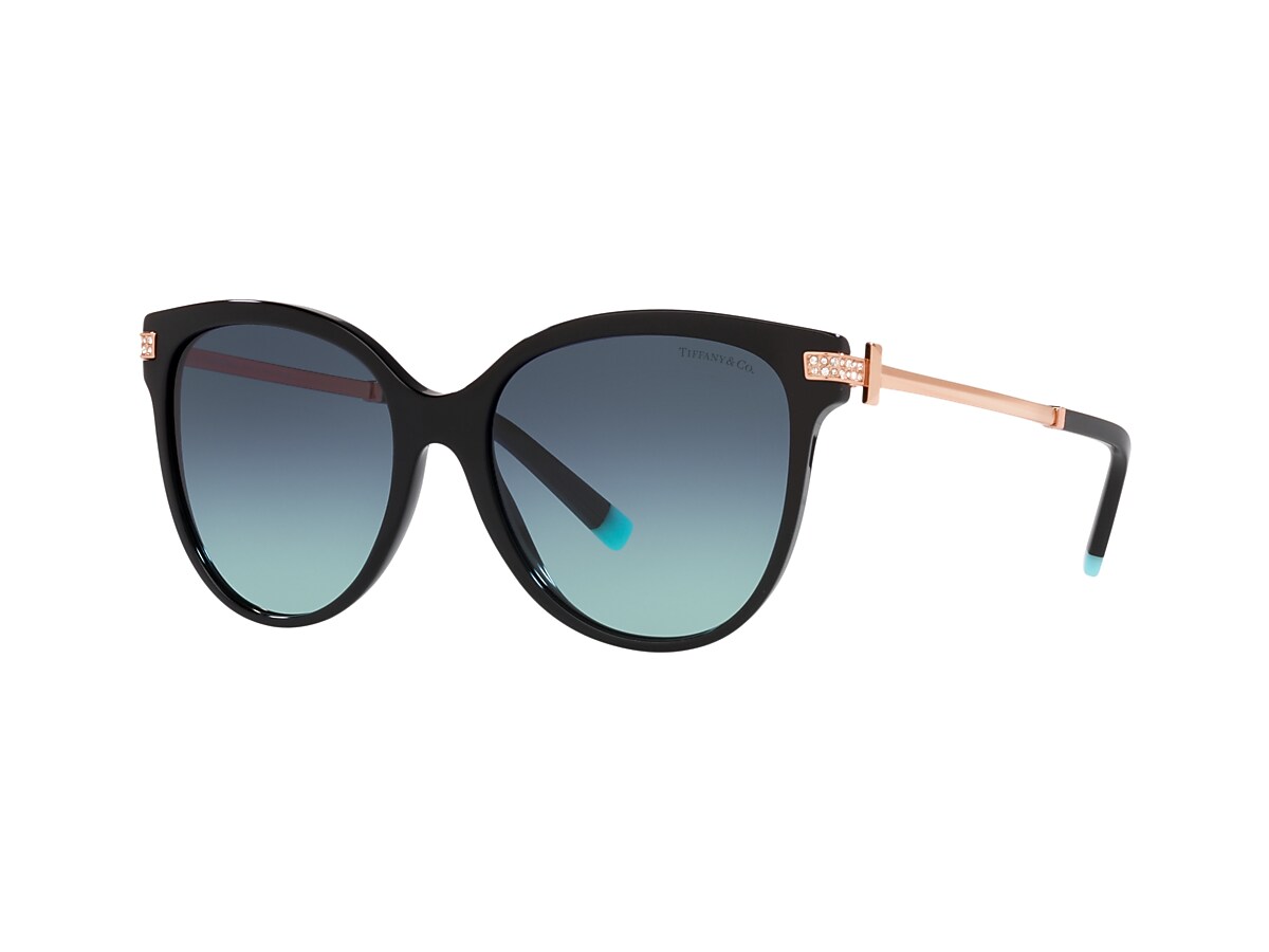 TIFFANY & CO. TF4193B Black - Woman Luxury Sunglasses, Azure Gradient Blue  Lens