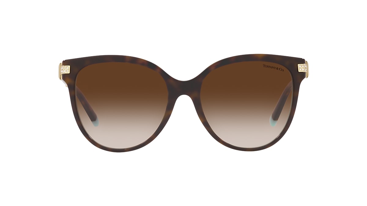 TIFFANY & CO. TF4193B Havana On Tiffany Blue - Women Luxury Sunglasses,  Brown Gradient Lens