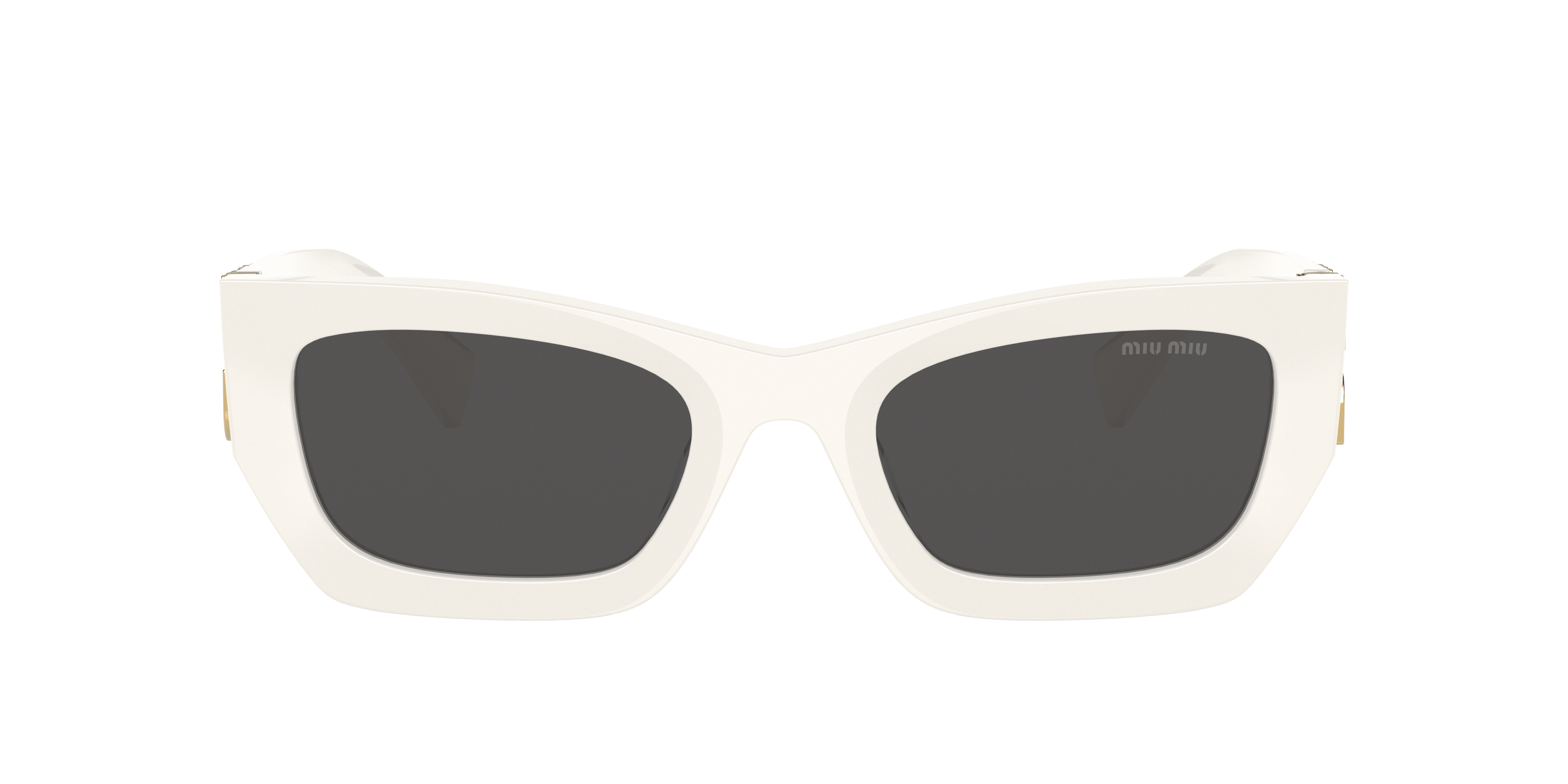 Miu Miu Womens White Mu 09ws Rectangle-frame Acetate Sunglasses In Dark Grey
