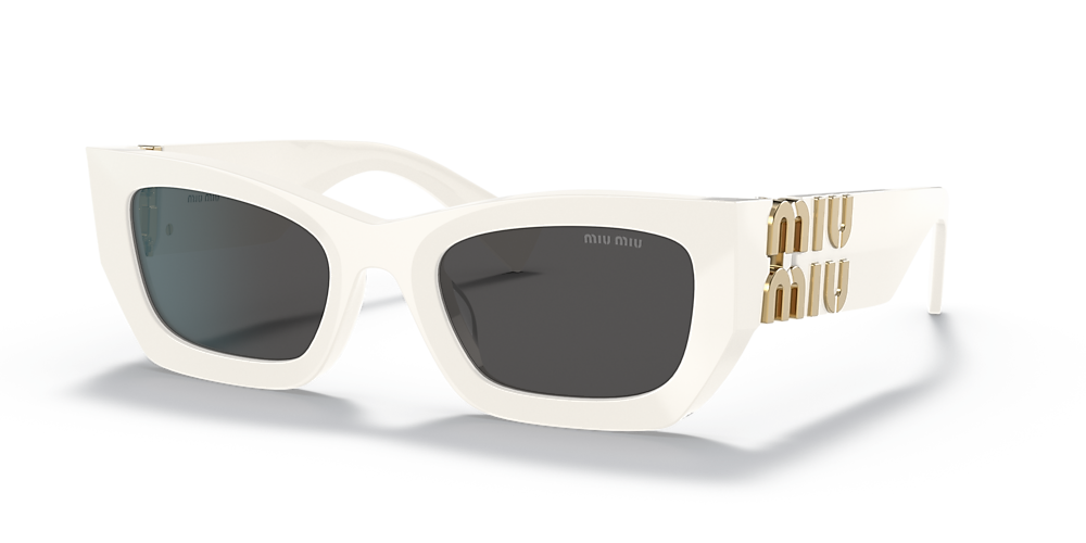 Miu Miu MU 09WS Runway Dark White Sunglass Zealand Sunglasses New | Grey 53 Hut 