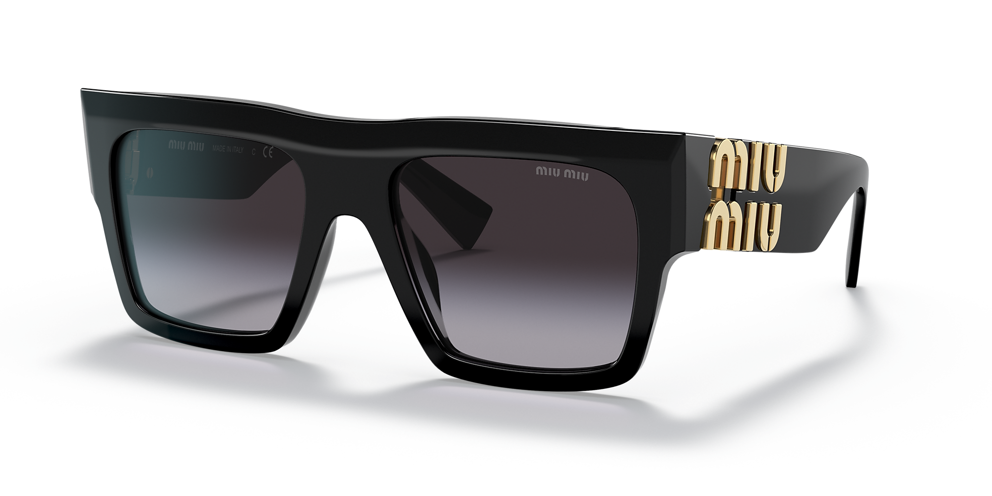 Miu Miu MU 10WS 55 Grey Gradient & Black Sunglasses | Sunglass Hut USA