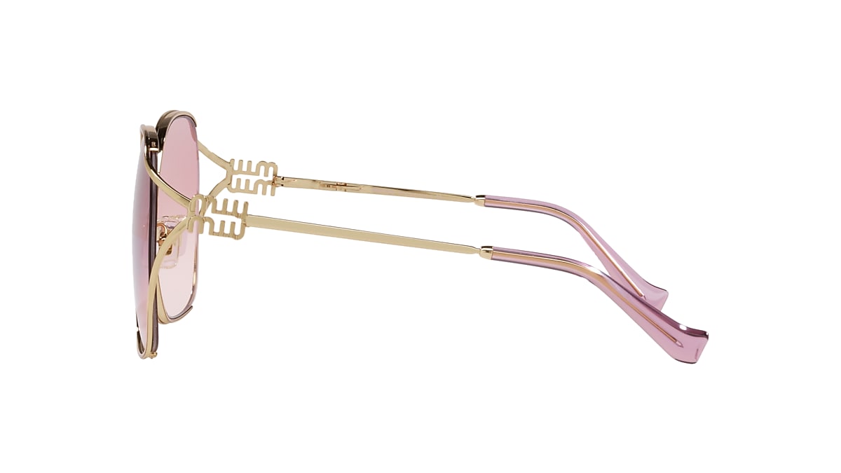 MIU MIU MU Gold - Female Luxury Sunglasses, Pink Gradient Lens