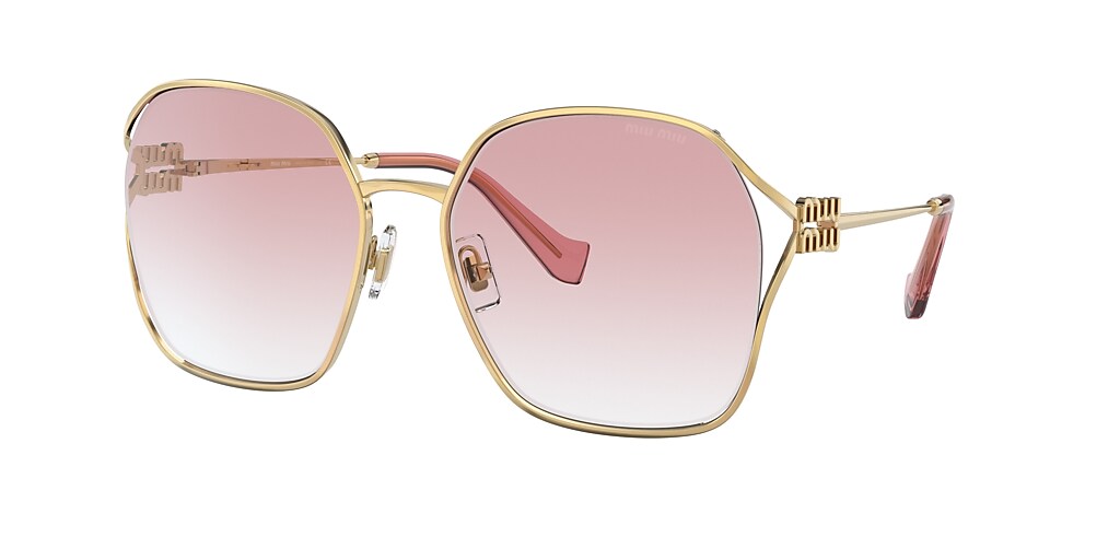 Miu Miu MU 52WS 60 Pink Gradient & Gold Sunglasses | Sunglass Hut USA