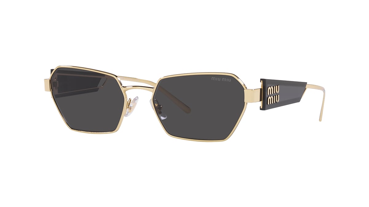 Miu Miu MU 53WS 58 Dark Grey & Pale Gold Sunglasses | Sunglass Hut USA 