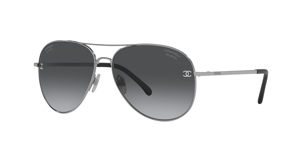 Chanel Pilot Sunglasses CH4189TQ 59 Grey & Silver Polarised Sunglasses