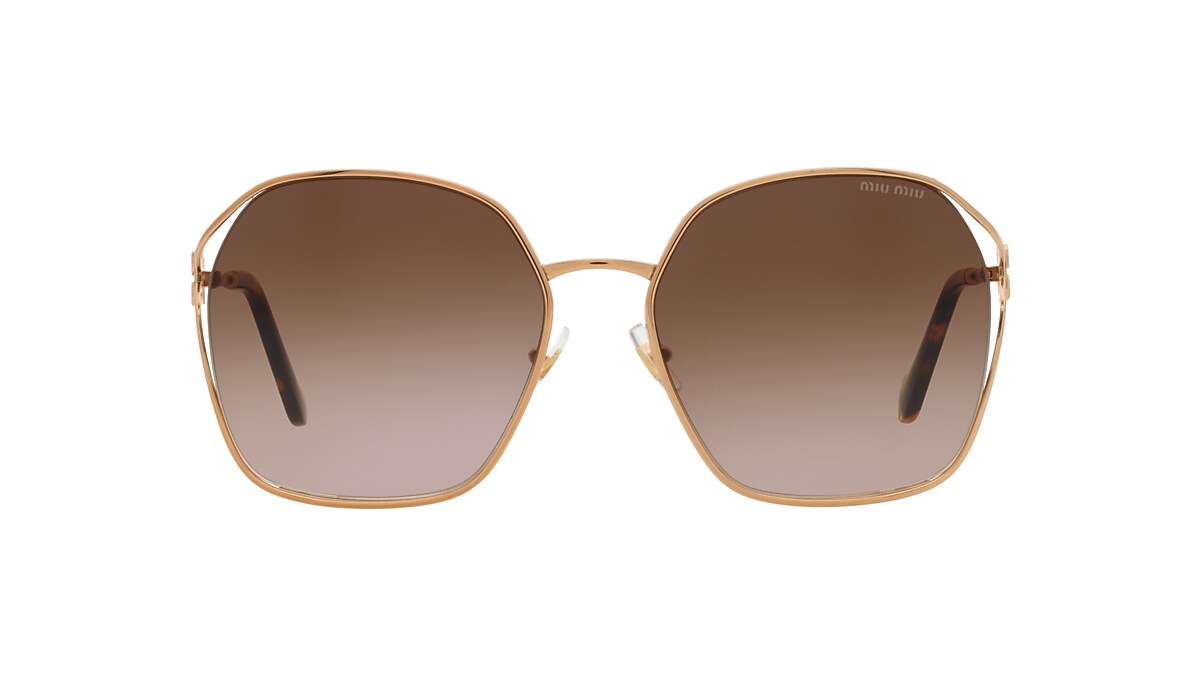 Miu Miu MU 52WS 60 Brown Gradient & Brass Sunglasses | Sunglass 