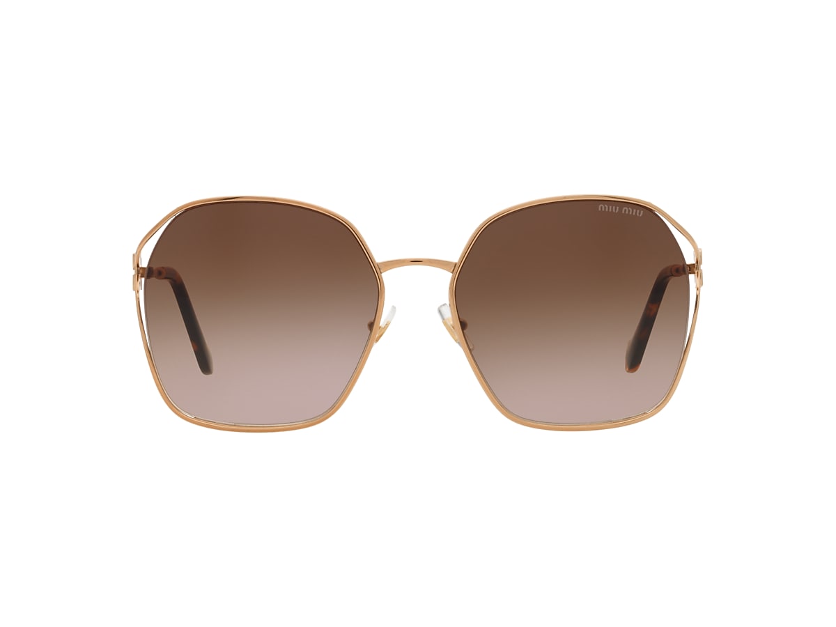 Miu Miu MU 52WS 60 Brown Gradient & Brass Sunglasses | Sunglass 