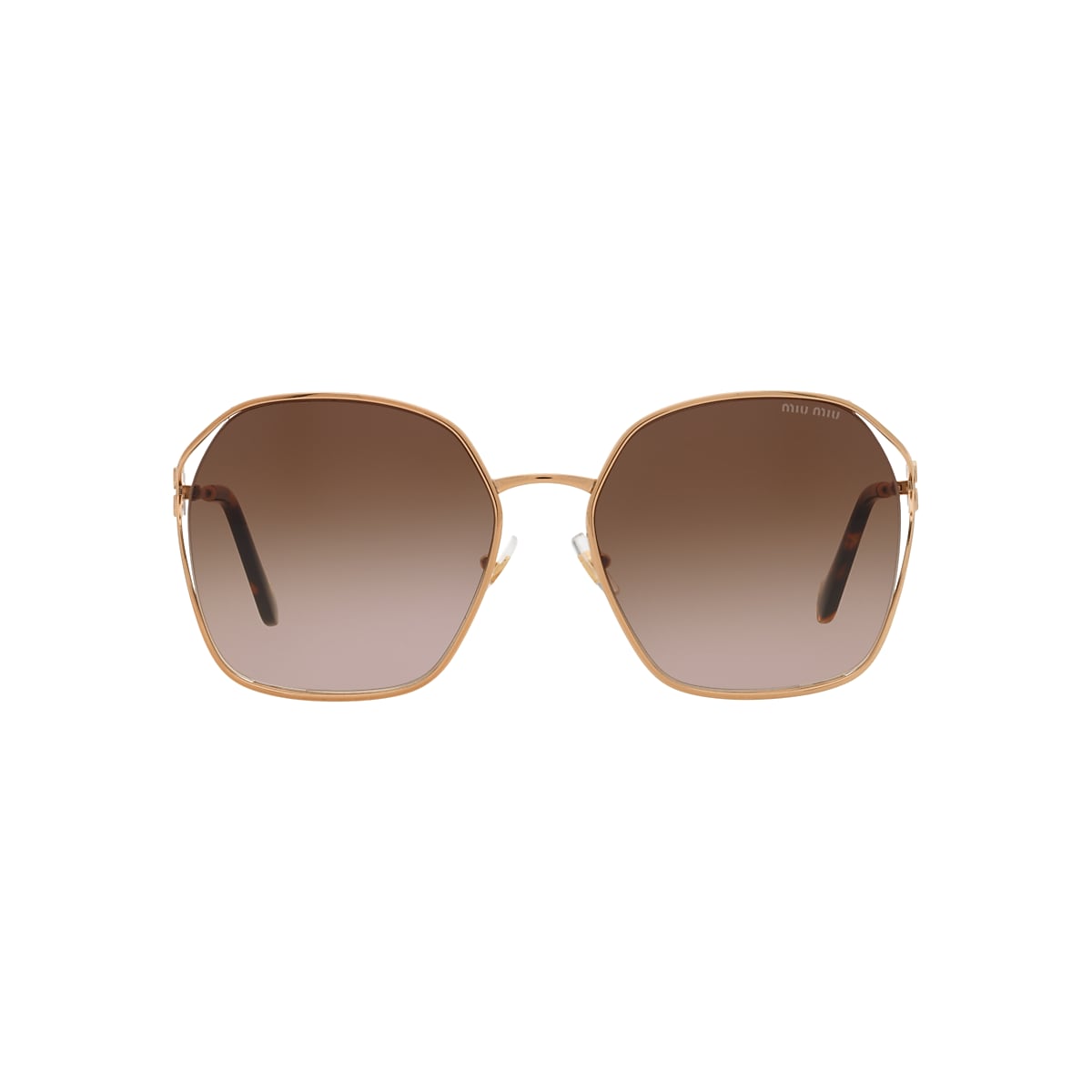 MIU MIU MU 52WS Brass - Woman Luxury Sunglasses, Brown Gradient Lens