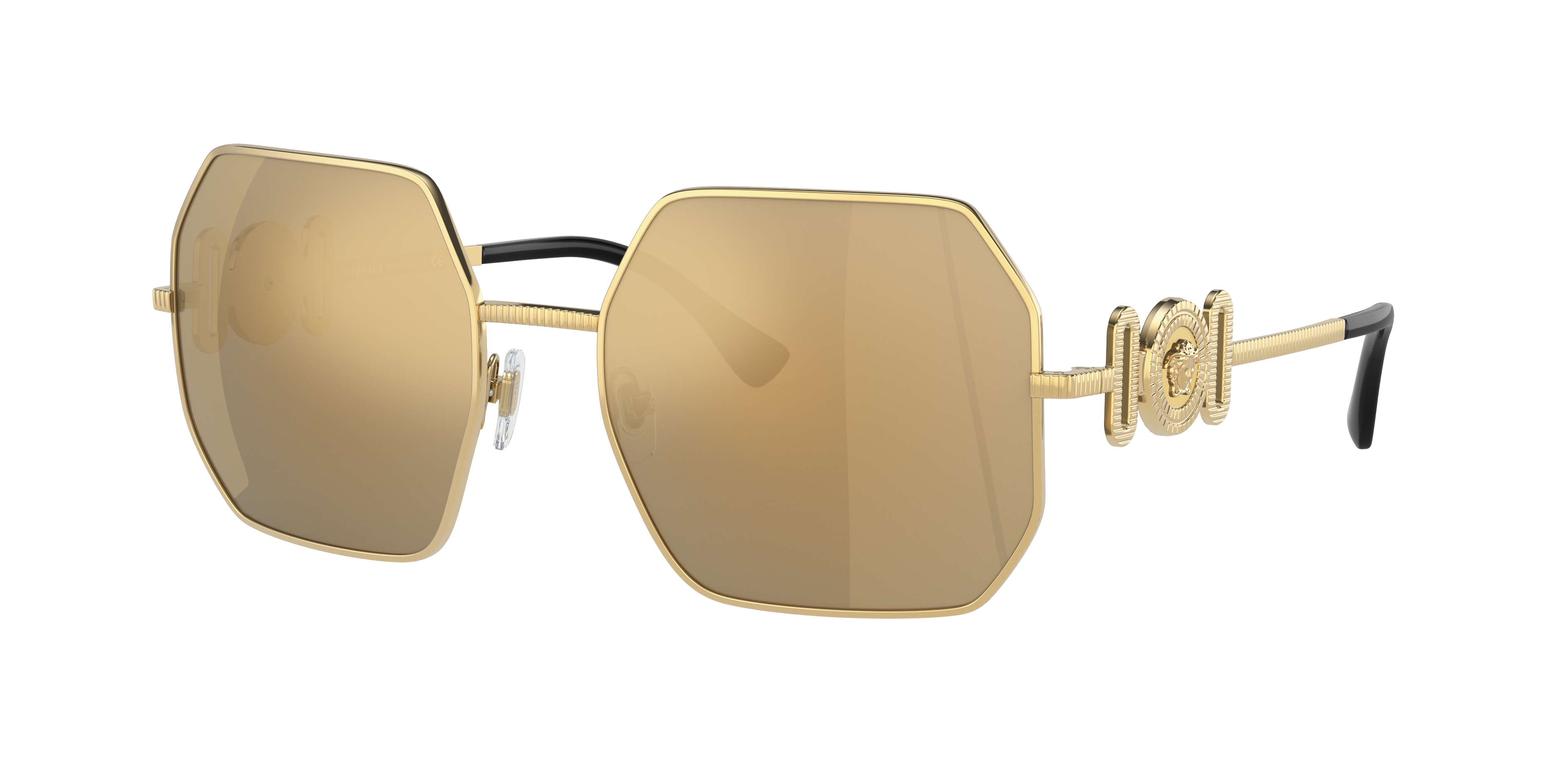 Versace Woman Sunglasses Ve2248 In Brown Mirror Gold