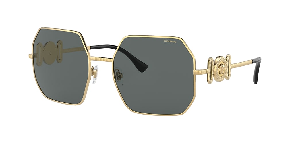 Versace VE2248 58 Polar Dark Grey & Gold Polarized Sunglasses ...