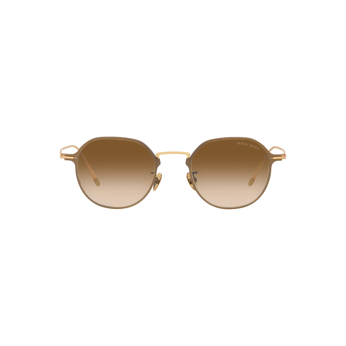 New half metal round sunglasses GIORGIO ARMANI AR5098T 3281 light gold, Occhiali