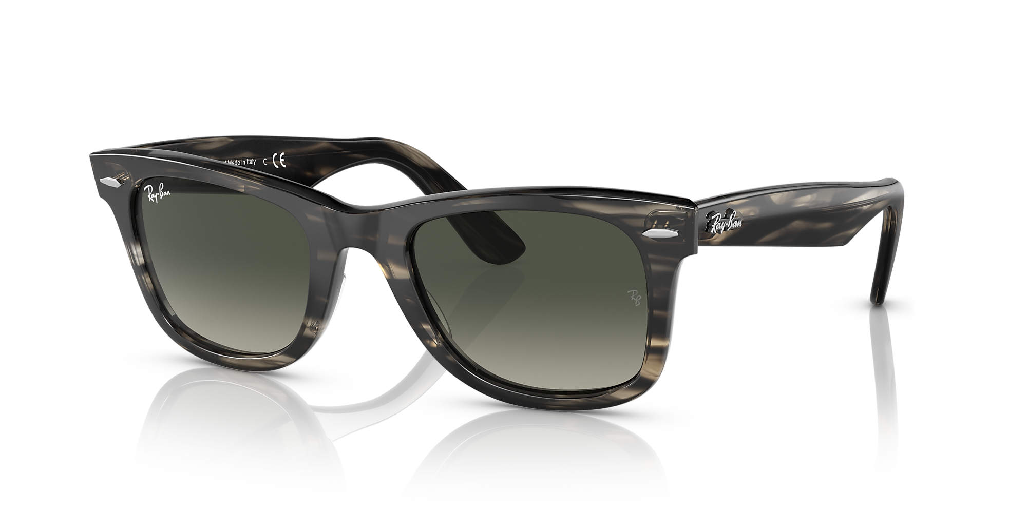 Ray-Ban RB2140 Original Wayfarer Bio-Based 50 Gradient Grey & Striped ...