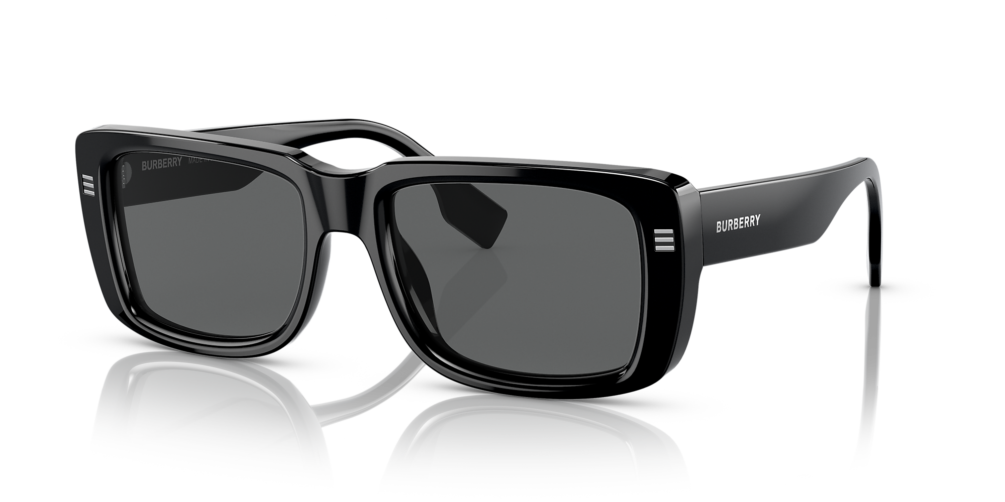 Burberry BE4376U Jarvis 55 Dark Grey & Black Sunglasses | Sunglass Hut ...