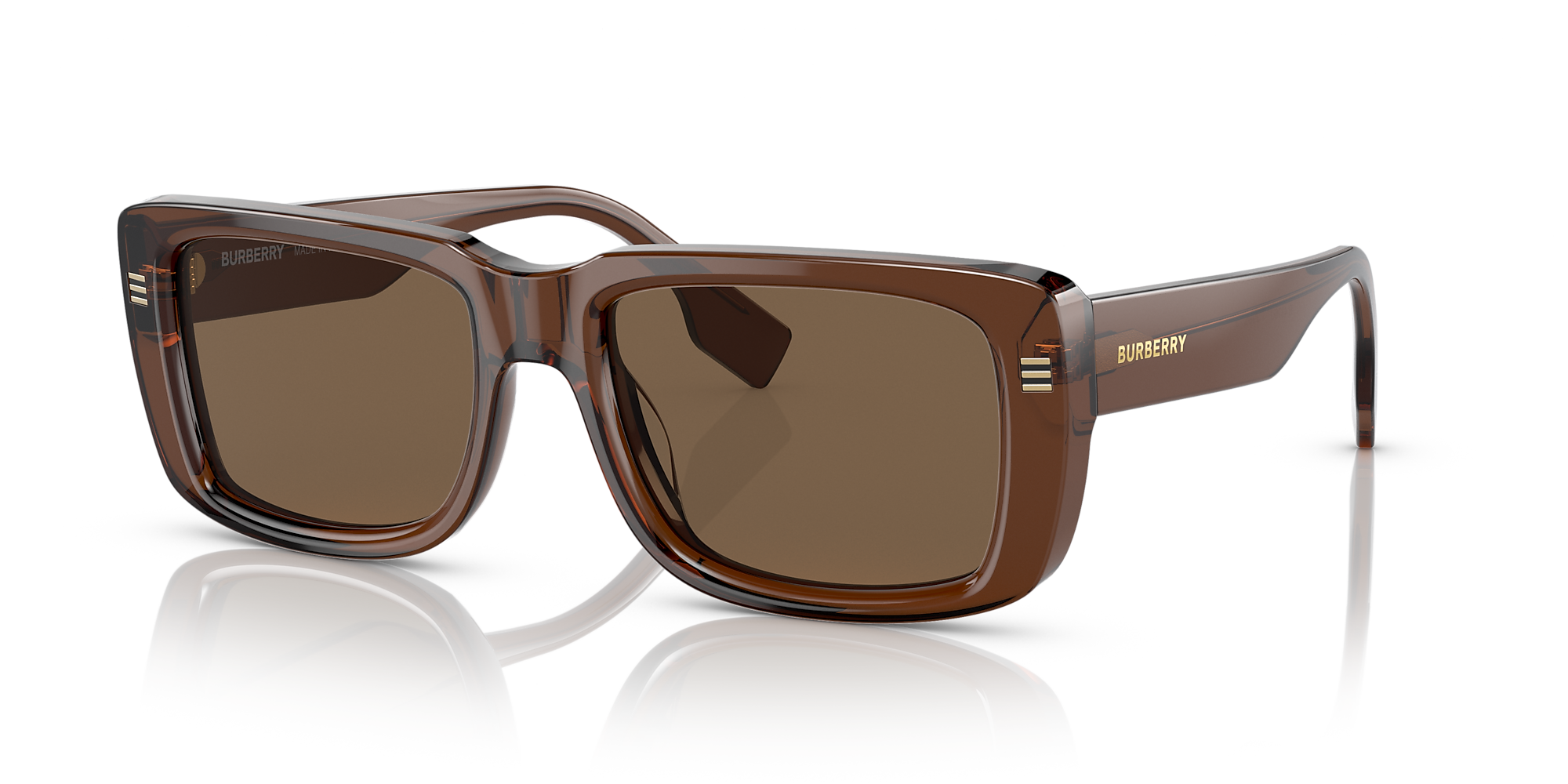 Burberry BE4376U Jarvis 55 Dark Brown & Brown Sunglasses | Sunglass Hut USA