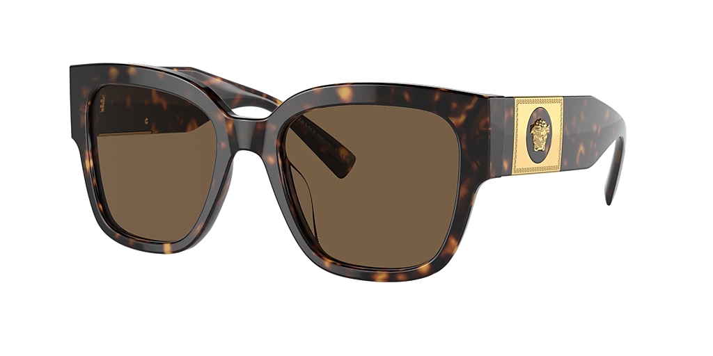 Versace VE4437U 54 Dark Brown & Havana Sunglasses | Sunglass Hut USA