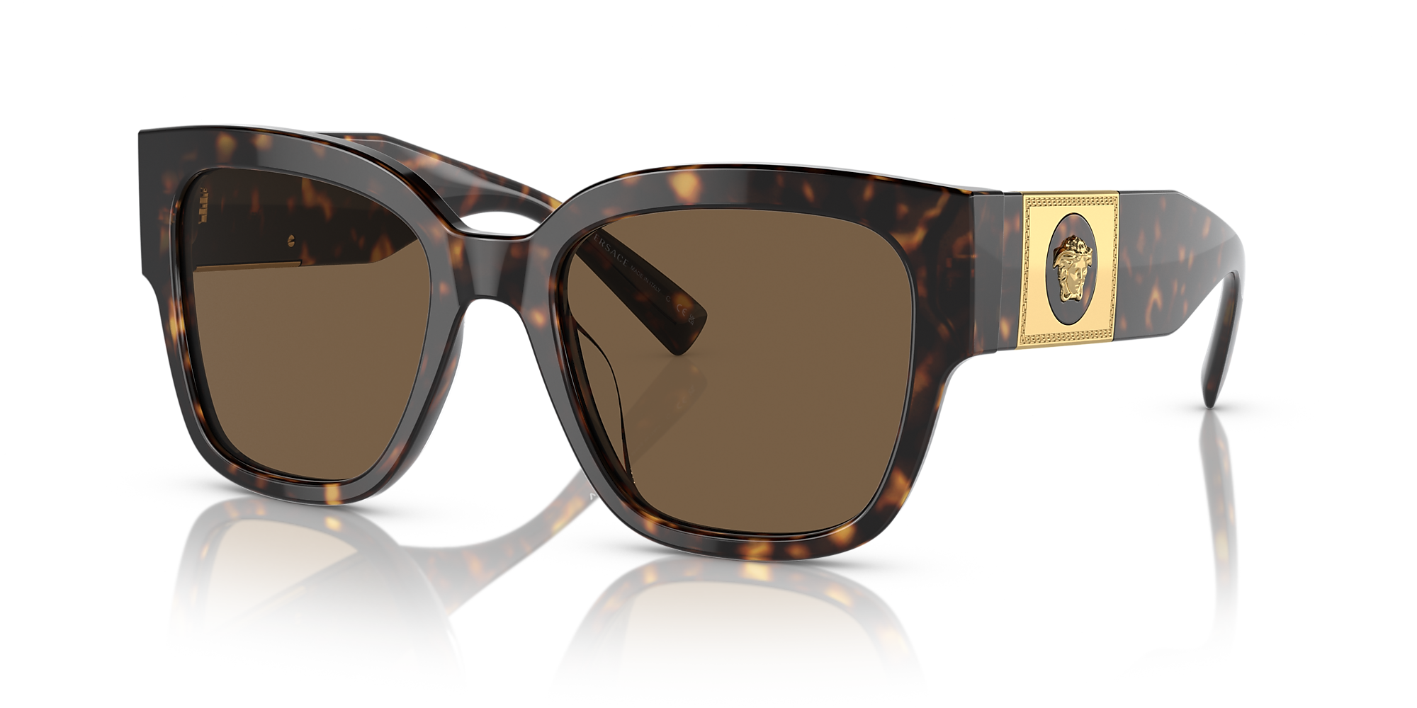 Versace VE4437U 54 Dark Brown & Havana Sunglasses | Sunglass Hut Australia