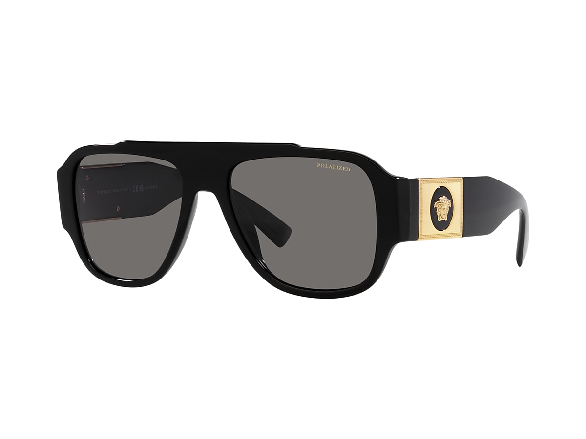 llegada filósofo Extinto Versace VE4436U 57 Dark Grey Polar & Black Polarized Sunglasses | Sunglass  Hut USA