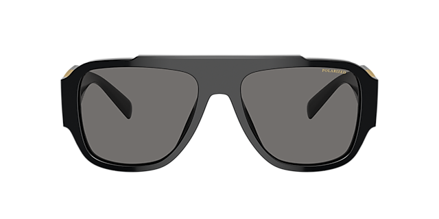 Versace VE4436U 57 Polar Grey Mirror Silver & Black Polarized Sunglasses | Sunglass  Hut USA