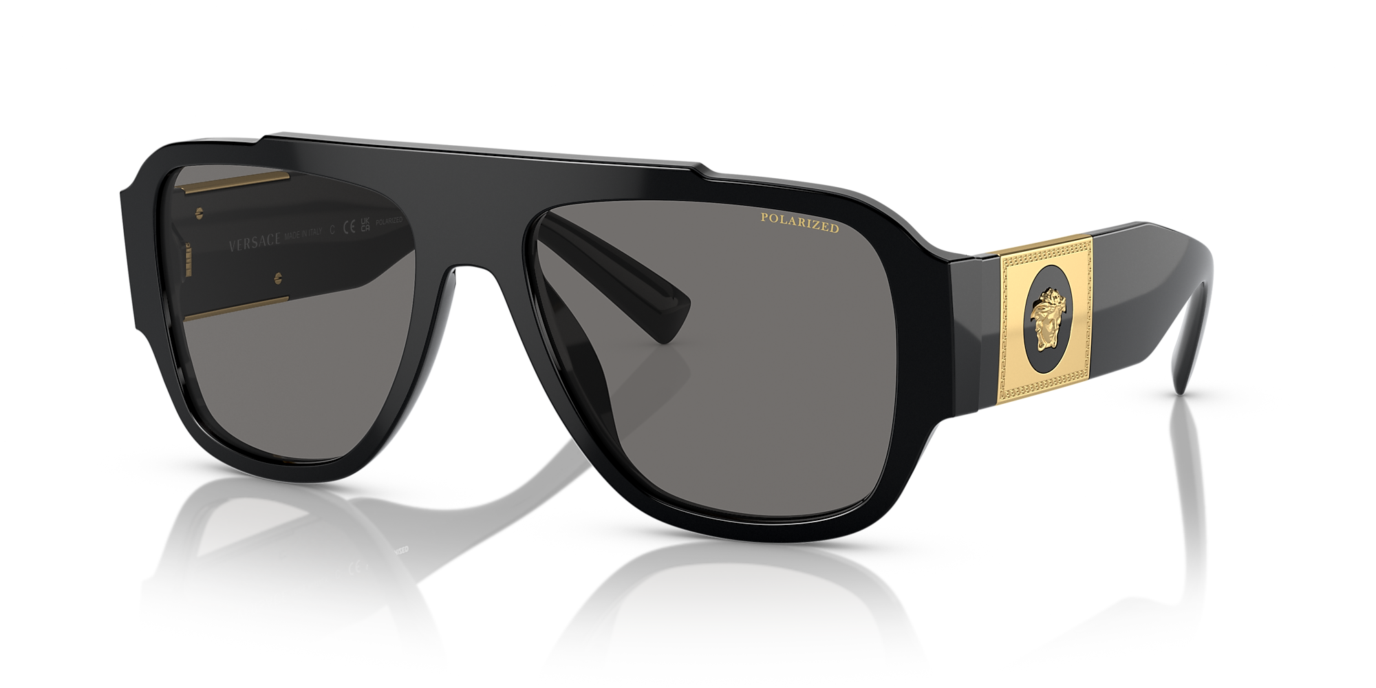 Versace Ve4436u 57 Dark Grey Polar And Black Polarized Sunglasses Sunglass Hut Usa 
