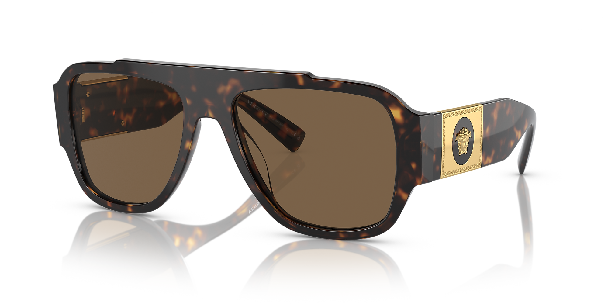 Versace VE4436U 57 Dark Brown & Havana Sunglasses | Sunglass Hut USA