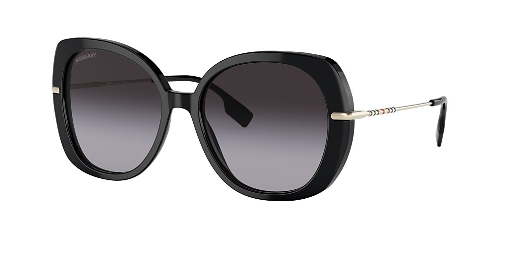 Burberry BE4374 Eugenie 55 Grey Gradient & Black Sunglasses | Sunglass ...
