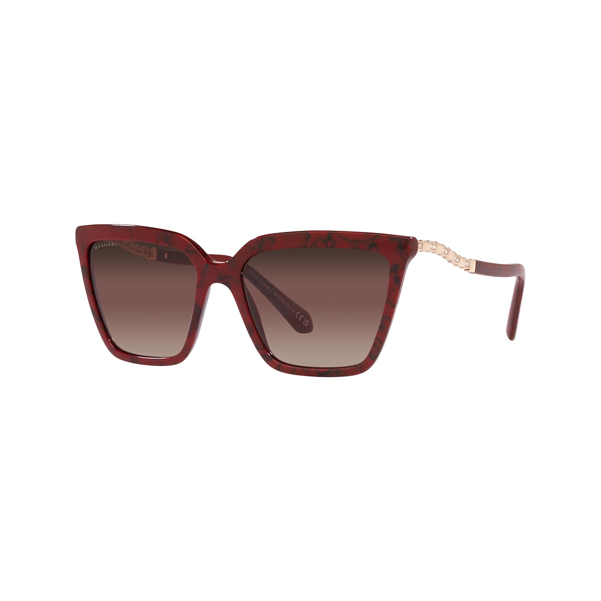 BVLGARI BV8255B Red - Women Luxury Sunglasses, Brown Grad Purple Grad Black  Lens