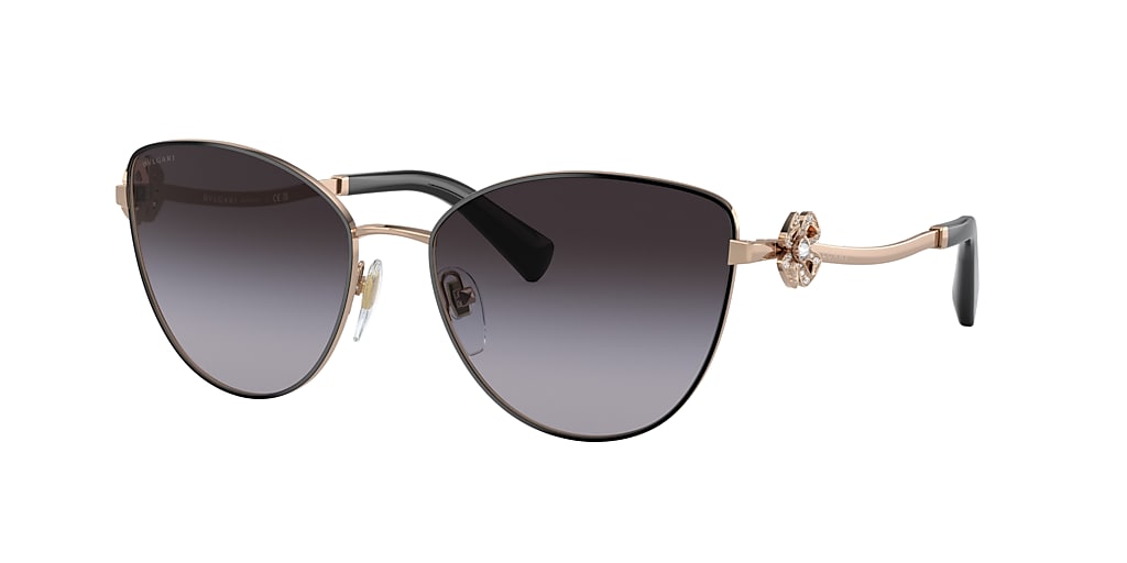 Bvlgari BV6185B 57 Grey Gradient & Pink Gold/Black Sunglasses ...