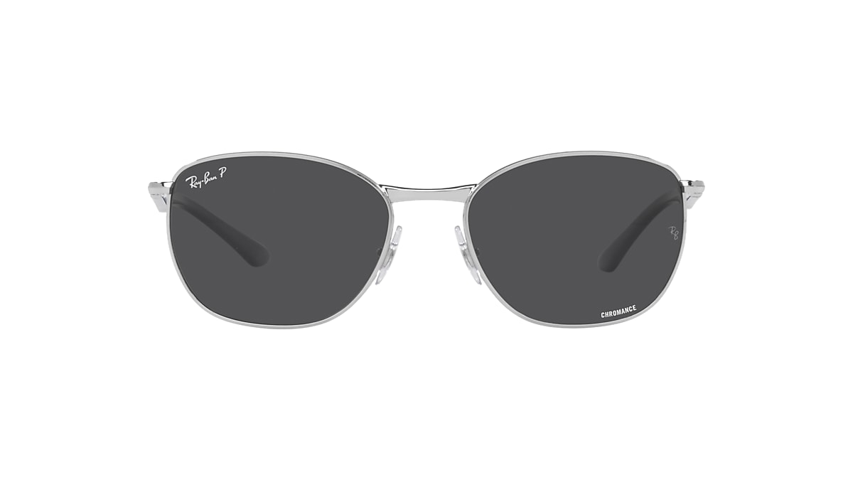 Ray-Ban RB3702 57 Dark Grey & Silver Polarized Sunglasses