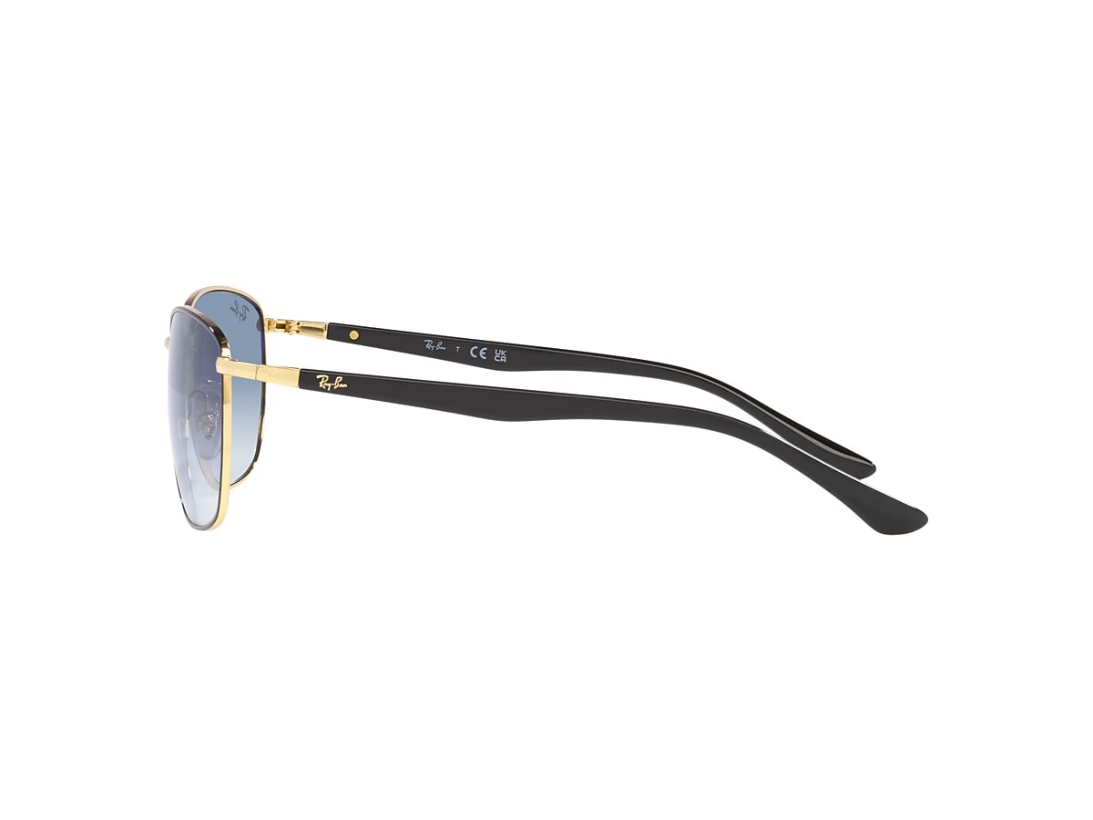 Ray-Ban RB3702 57 Blue & Black On Gold Sunglasses | Sunglass