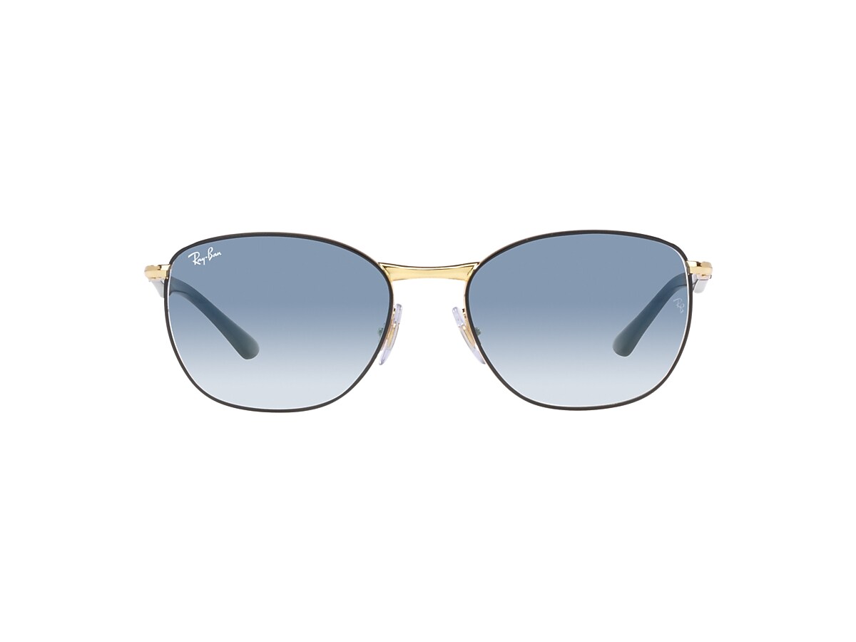 Ray-Ban RB3702 57 Blue & Black On Gold Sunglasses | Sunglass