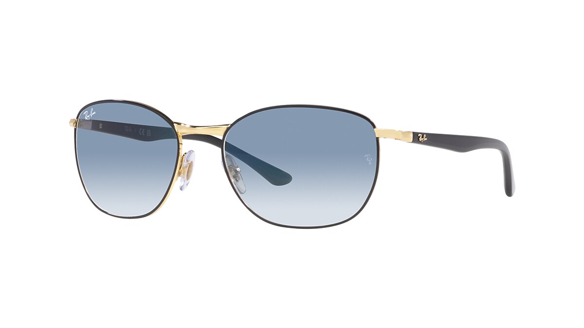 Ray-Ban RB3702 57 Blue & Black On Gold Sunglasses | Sunglass Hut USA