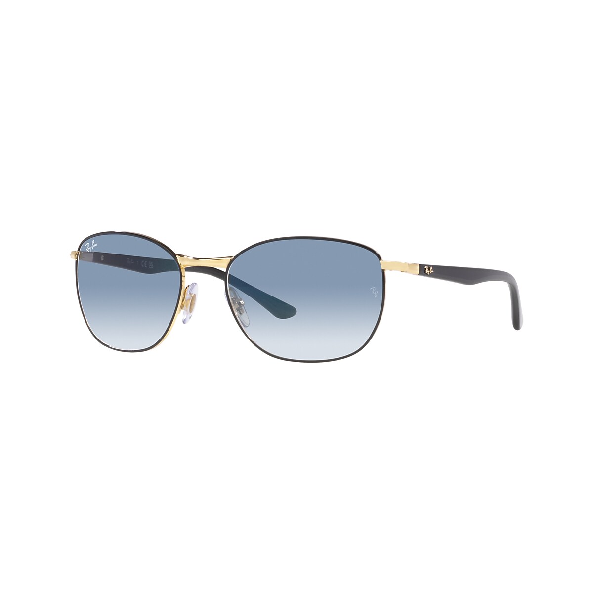 Ray-Ban RB3702 57 Blue & Black On Gold Sunglasses | Sunglass