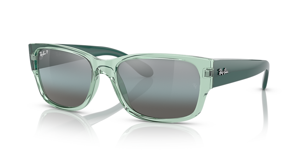 Ray-Ban RB4388 58 Blue & Transparent Green Polarized Sunglasses | Sunglass  Hut USA