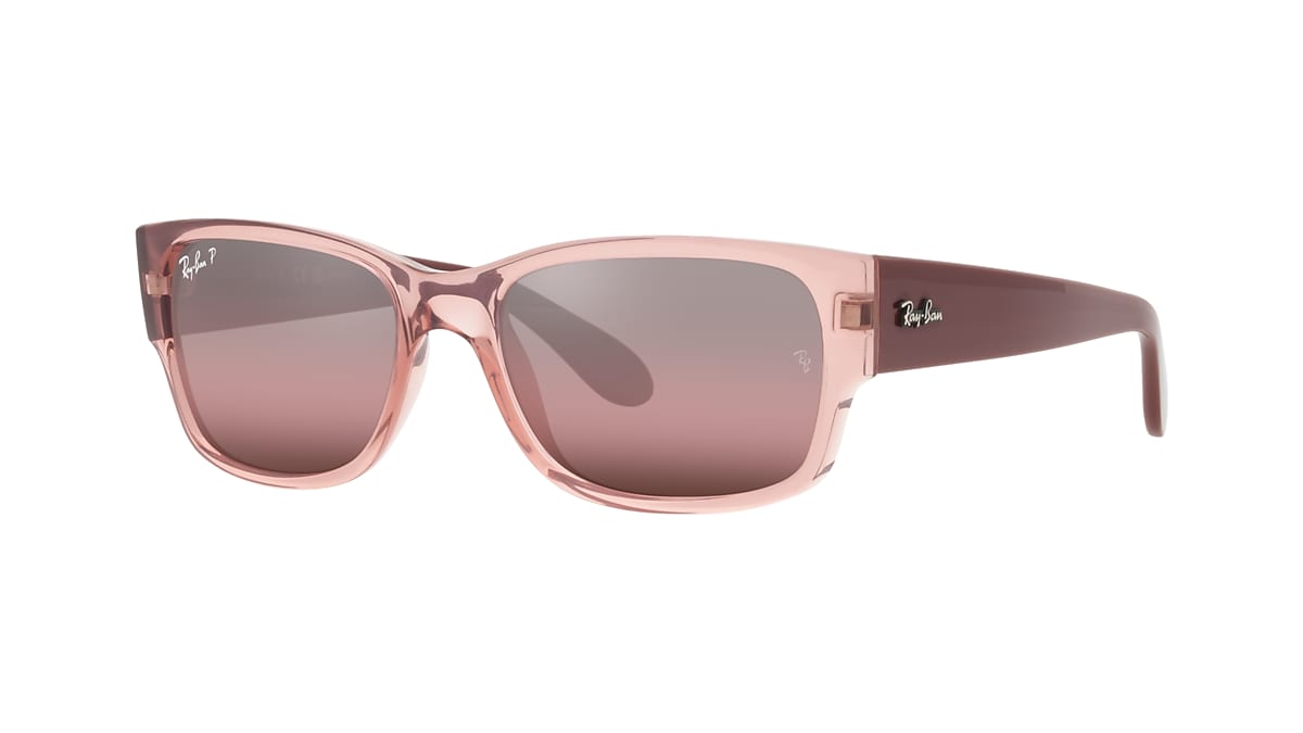 Ray-Ban RB4388 58 Red & Transparent Pink Polarized Sunglasses 