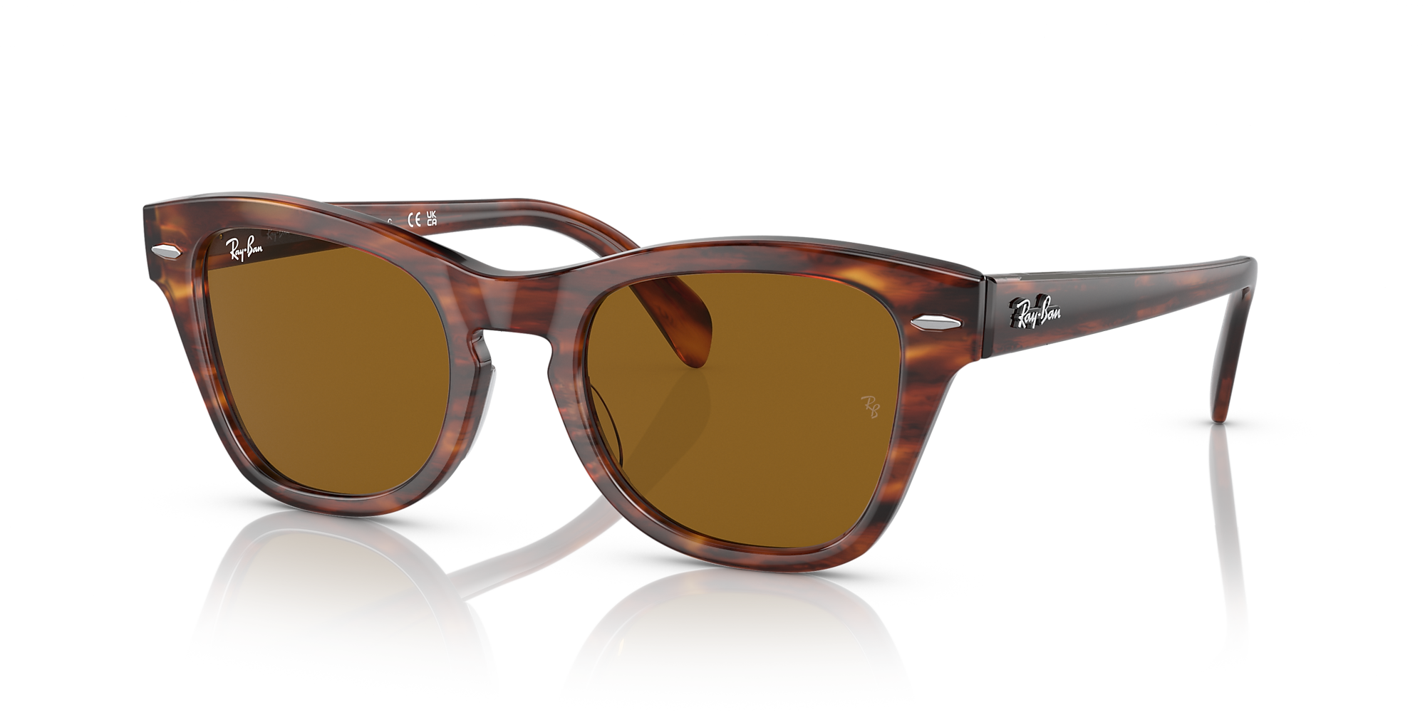 Ray-Ban RB0707S 53 Brown & Striped Havana Sunglasses | Sunglass Hut USA