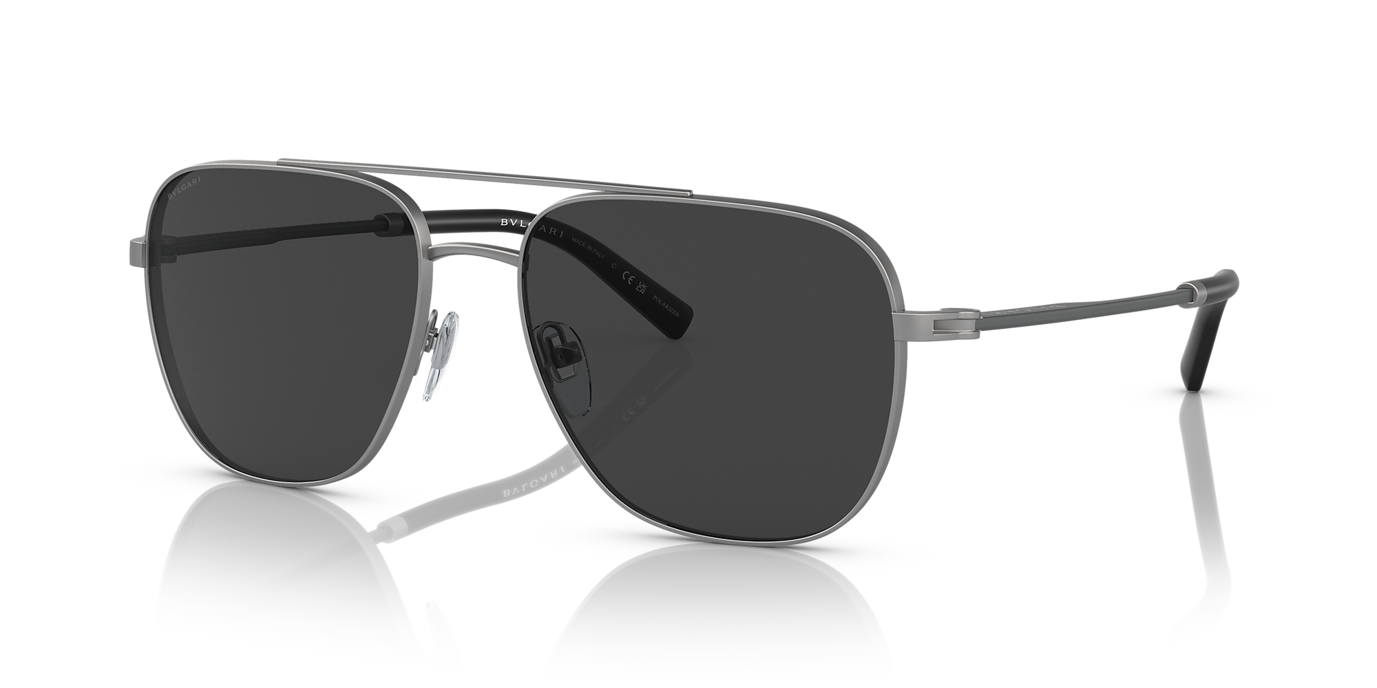 Bvlgari BV5059 58 Polar Black & Matte Gunmetal Polarized Sunglasses