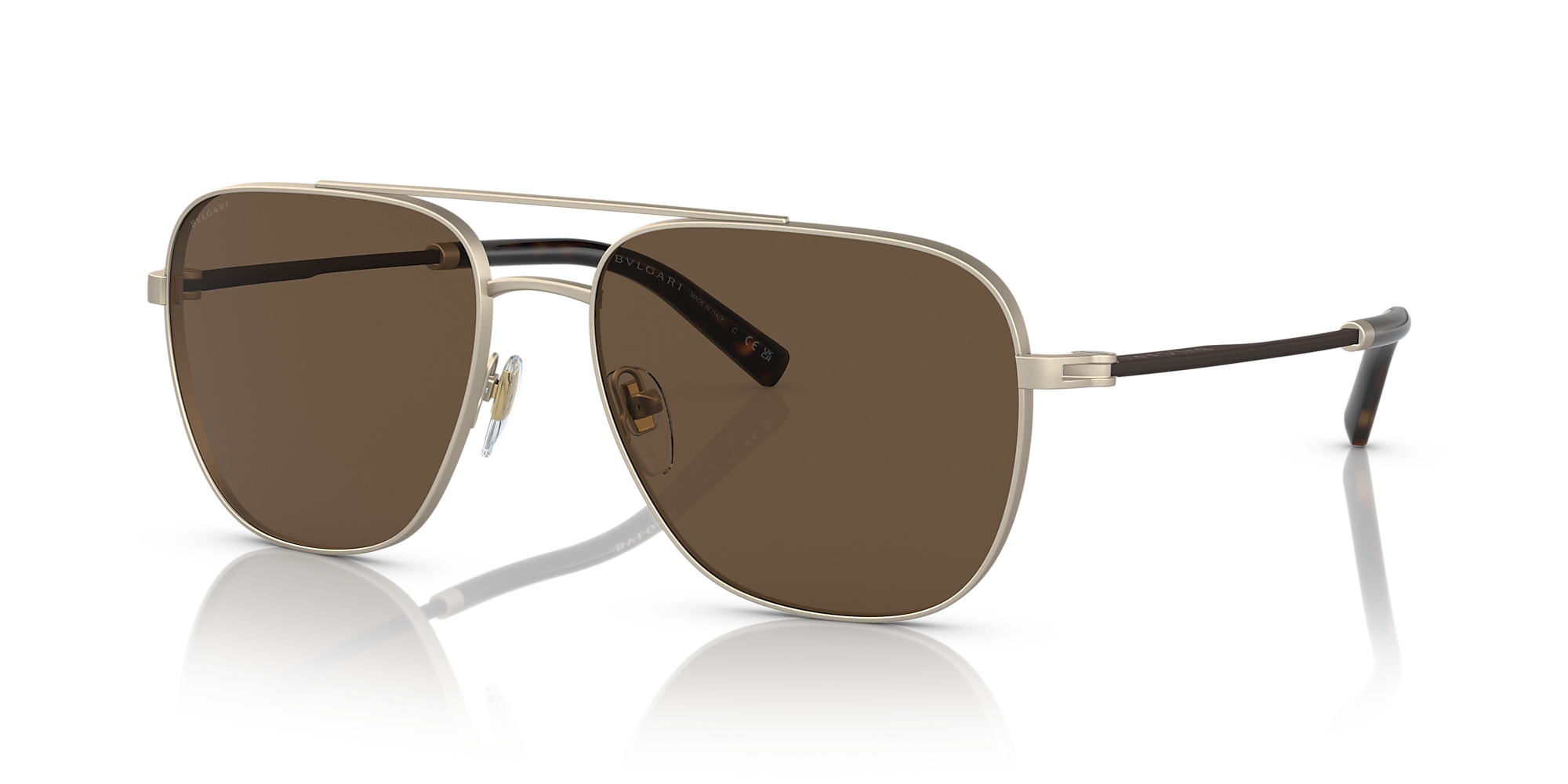 Bvlgari BV5059 58 Dark Brown & Matte Pale Gold Sunglasses | Sunglass ...