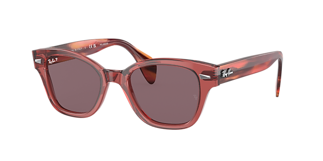 Ray-Ban RB0880S 52 Dark Violet & Transparent Pink Polarized