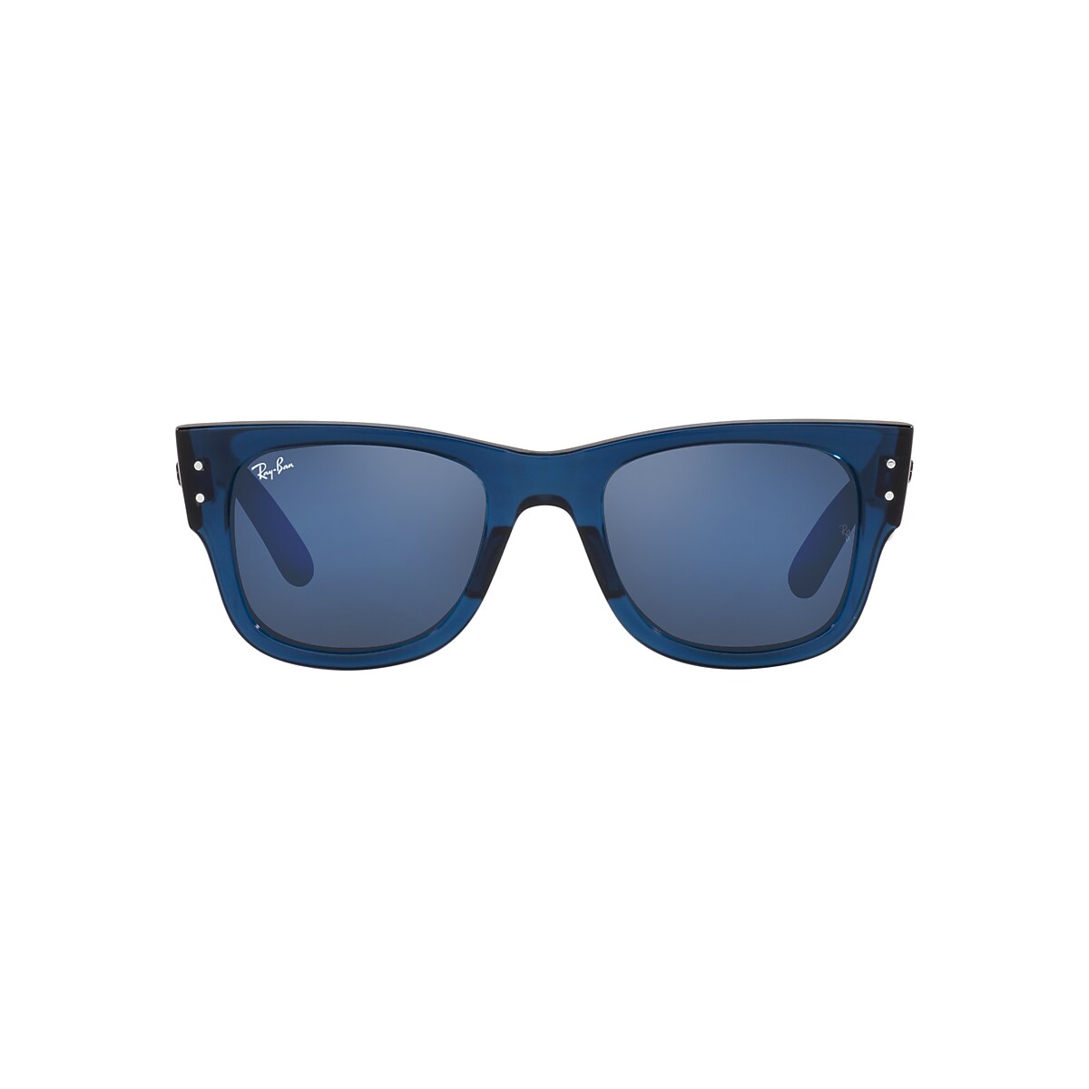 RAY-BAN RB0840S Mega Wayfarer Transparent Dark Blue - Sunglasses, Blue Lens