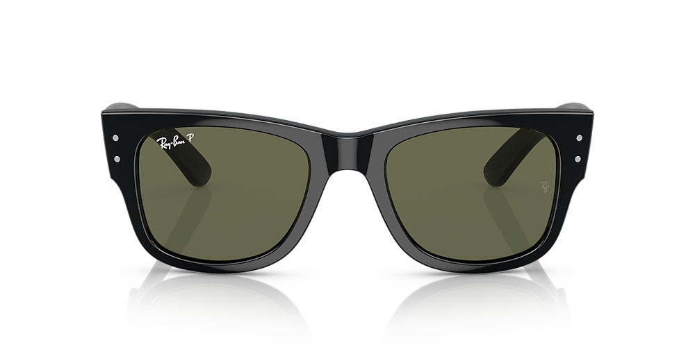 Ray-Ban RB0840S Mega Wayfarer 51 Green u0026 Black Polarized Sunglasses |  Sunglass Hut USA