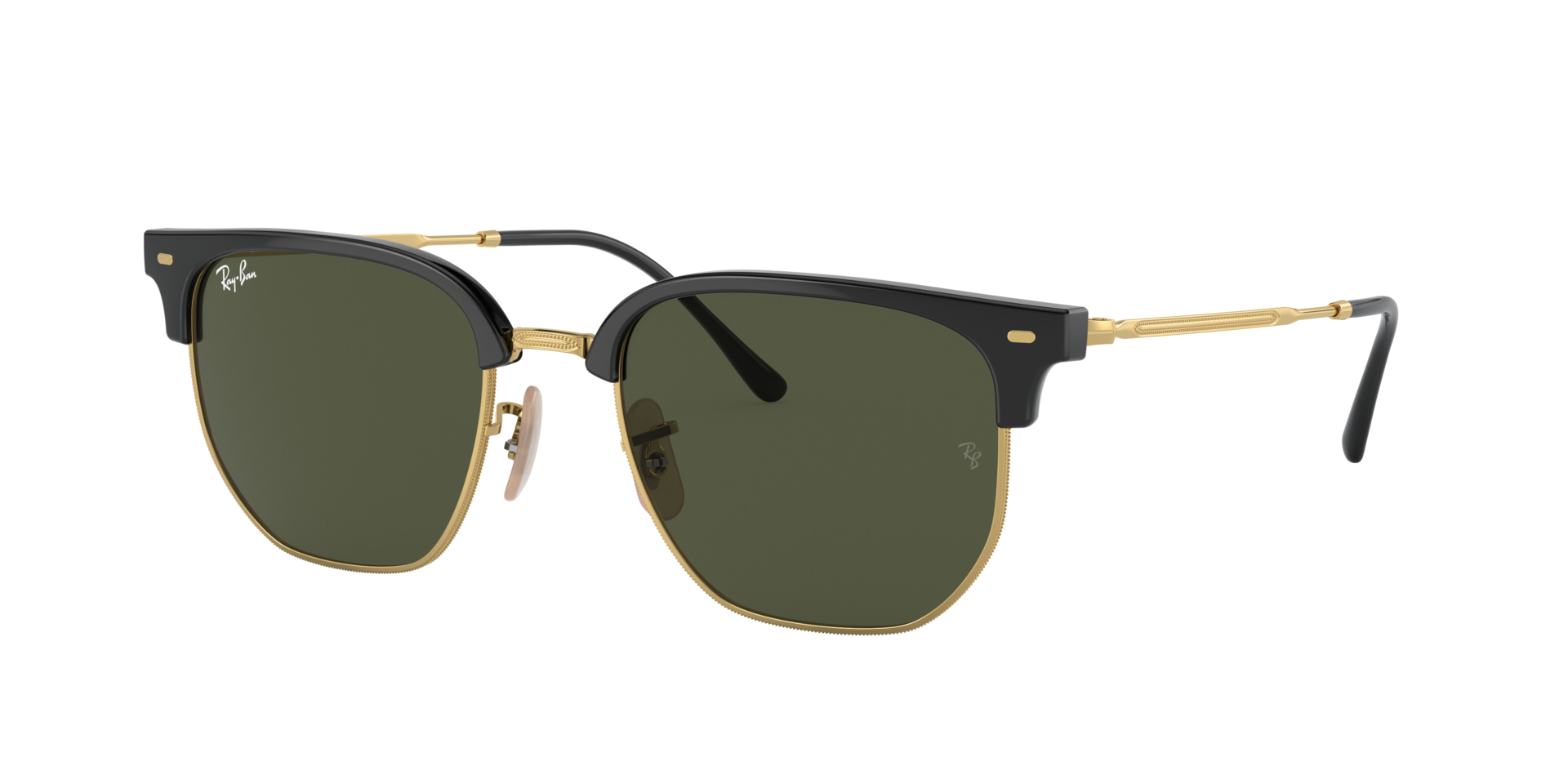 Ray-Ban Unisex Sunglass RB4416 New Clubmaster -  Frame color: Black On Gold, Lens color: Green