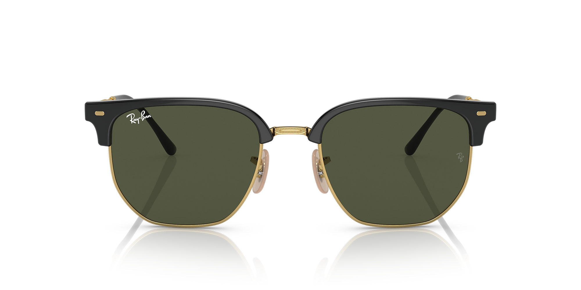Ray-Ban RB4416 New Clubmaster Black On Gold / Green / Classic image 2