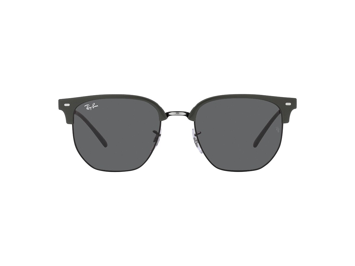 RAY-BAN RB4416 New Clubmaster Grey On Black - Unisex Sunglasses, Dark Grey  Lens