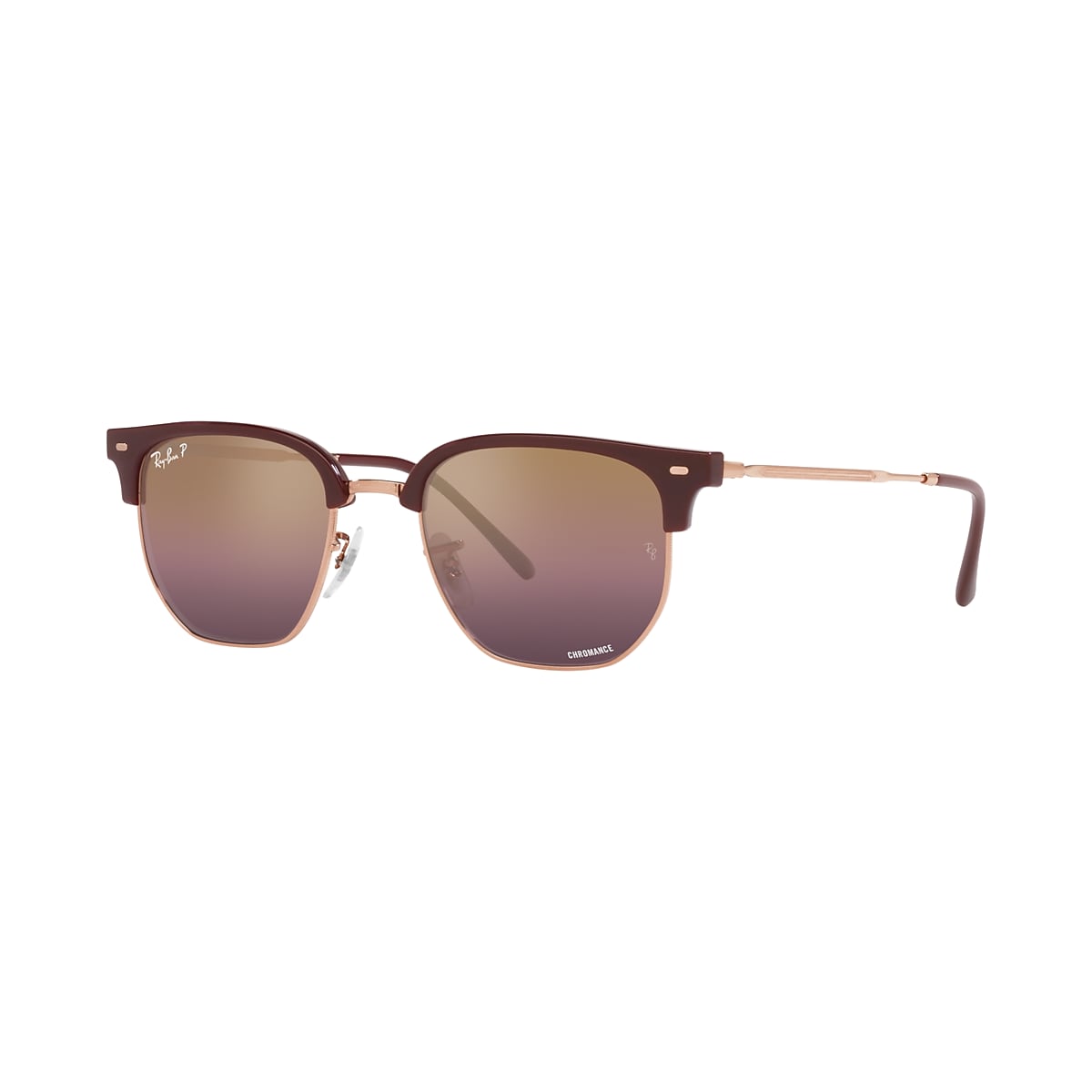 Ray-Ban RB4416 New Clubmaster 51 Gold/Red & Bordeaux On Rose Gold Polarized  Sunglasses | Sunglass Hut USA