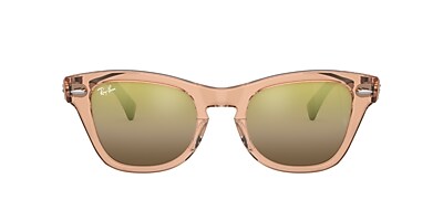 Ray-Ban RB0707SM 53 Gold & Transparent Brown Sunglasses | Sunglass